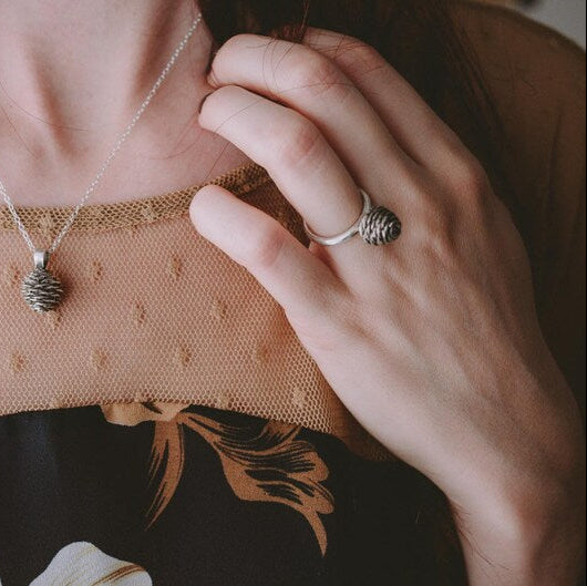 ARGENSIM -PINCONLLY🌲✨ (Pinecone Silver Ring )