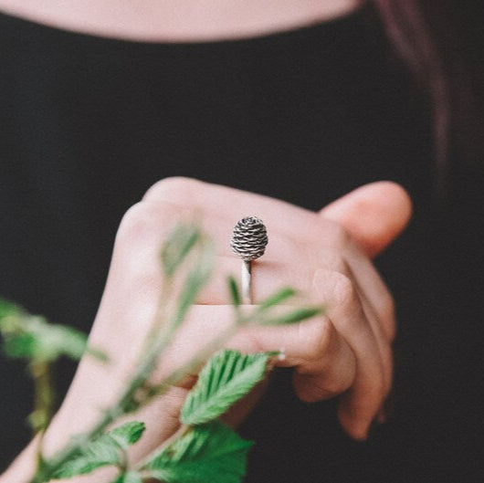 ARGENSIM -PINCONLLY🌲✨ (Pinecone Silver Ring )